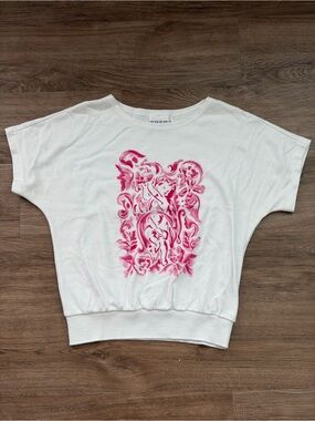 Vintage Russ Petites 100% Cotton Cinch-Waist Graphic Tee